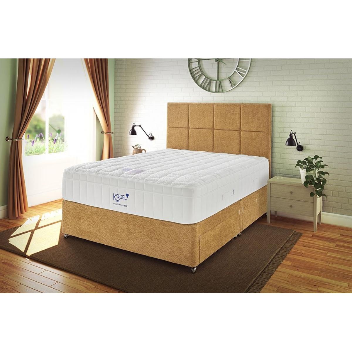 Kaymed Ultimate 1800 Mattress and Divan Set with Tapered Leg - 135cm Double - Standard Fabric – image 2