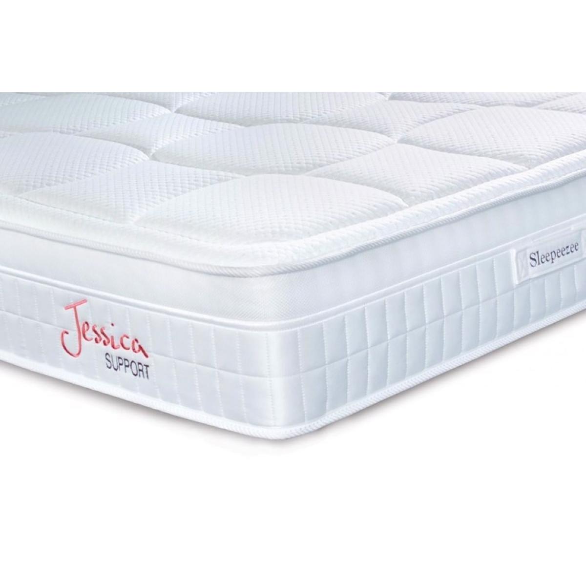 Sleepeezee Jessica Support Mattress and Divan Set - 135cm Double - Side Opening Ottoman In BeigeCreamBlackPu – image 10