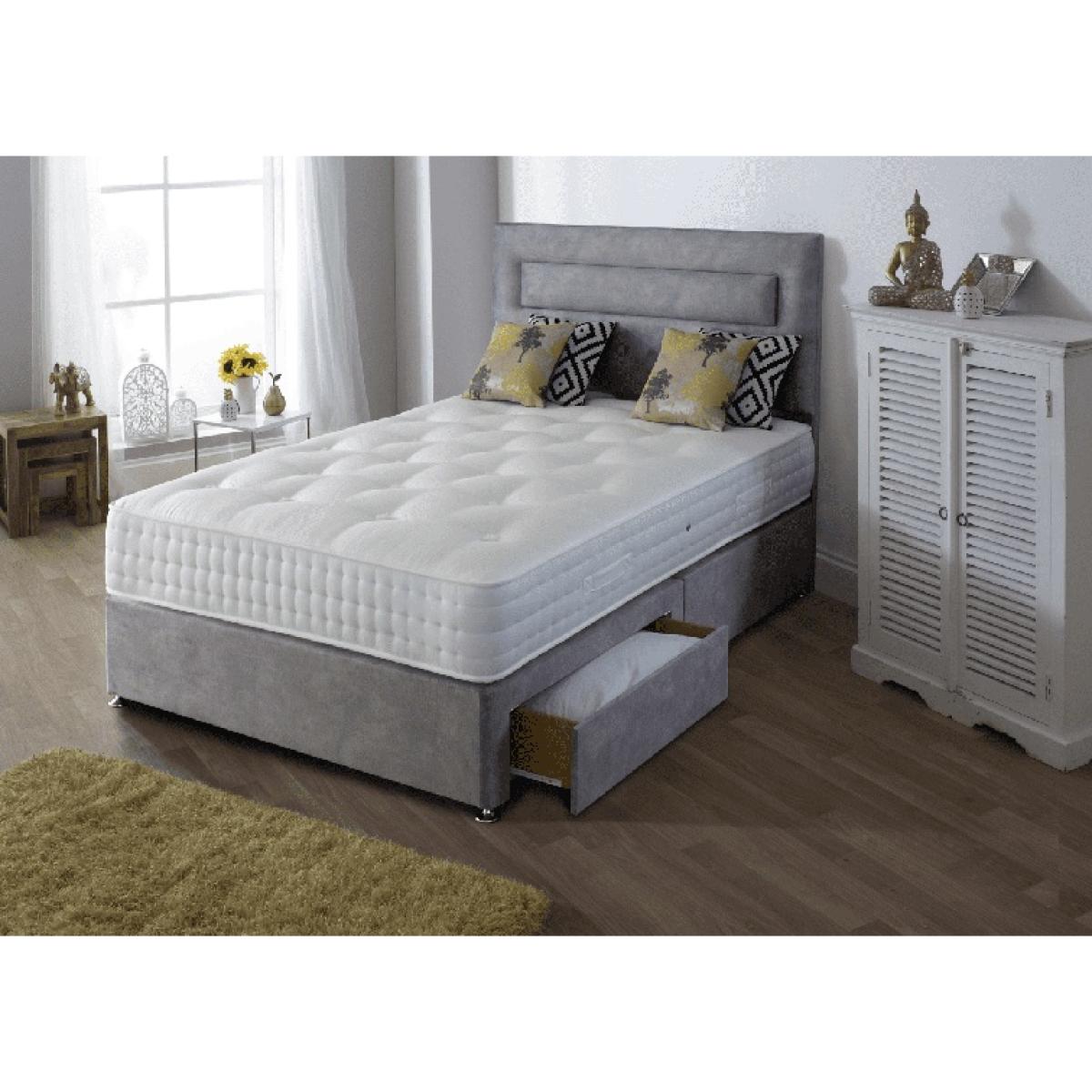 Highgrove Grange Ortho 2000 Mattress and Platform Top Divan Set - 135cm Double - End Lift Ottoman – image 2