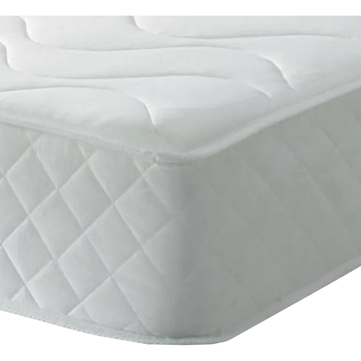 Basic 6.5 inch All White Quilted Memory Foam And Spring Mattress - White / King