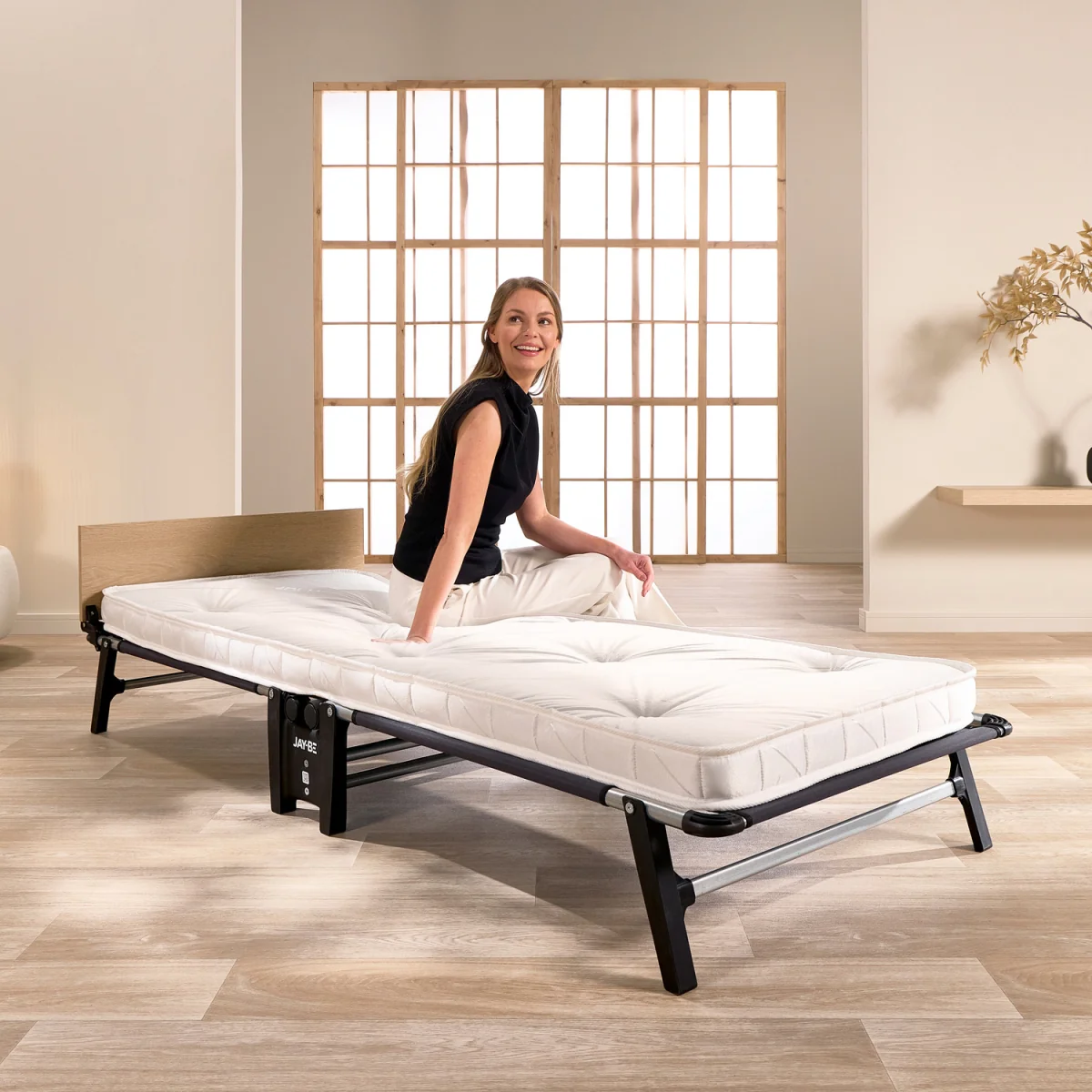 Jay-Be QP80 Quick Folding Bed with Pocket Sprung Mattress, Single - Black – image 6