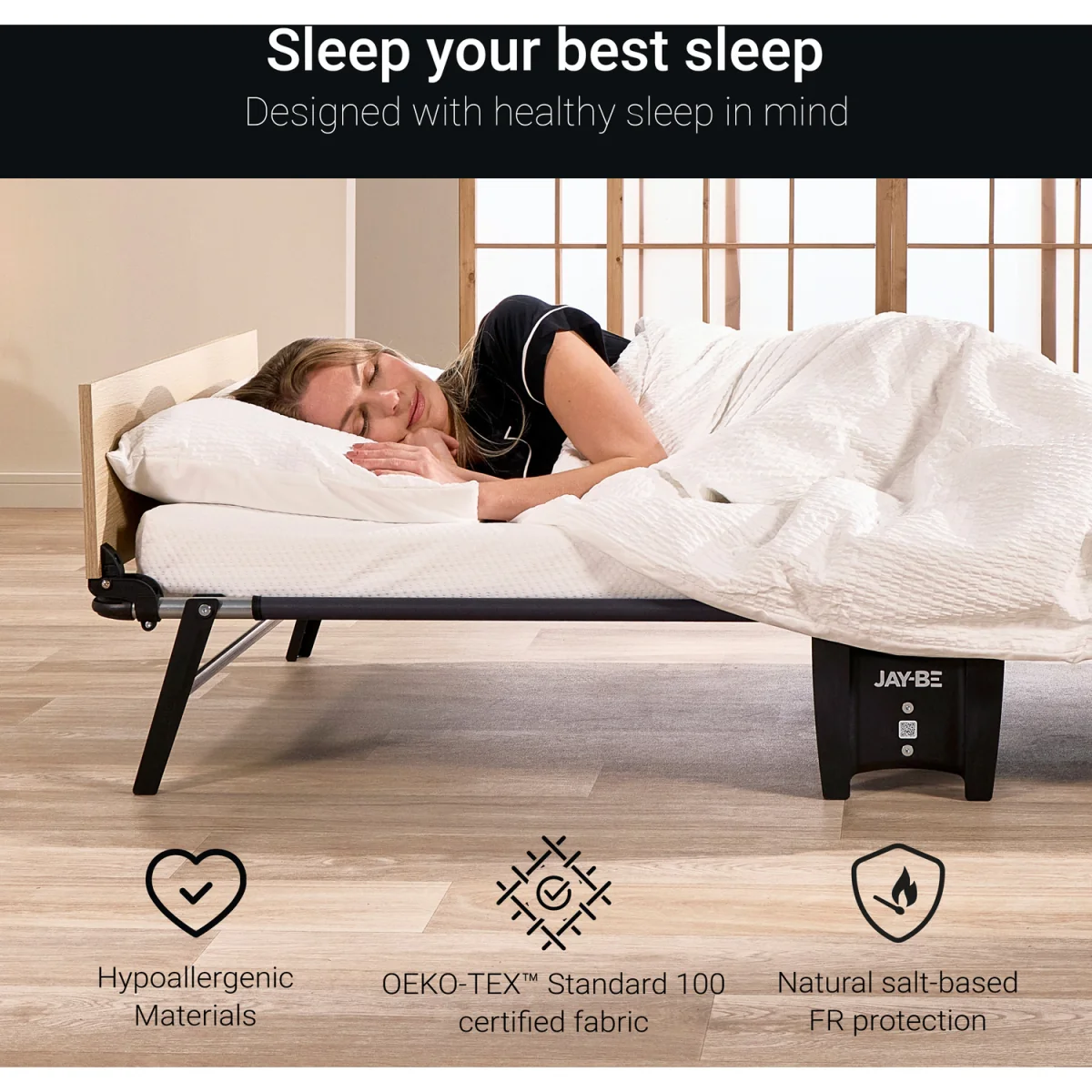 Jay-Be QP80 Quick Folding Bed with Pocket Sprung Mattress, Single - Black – image 10