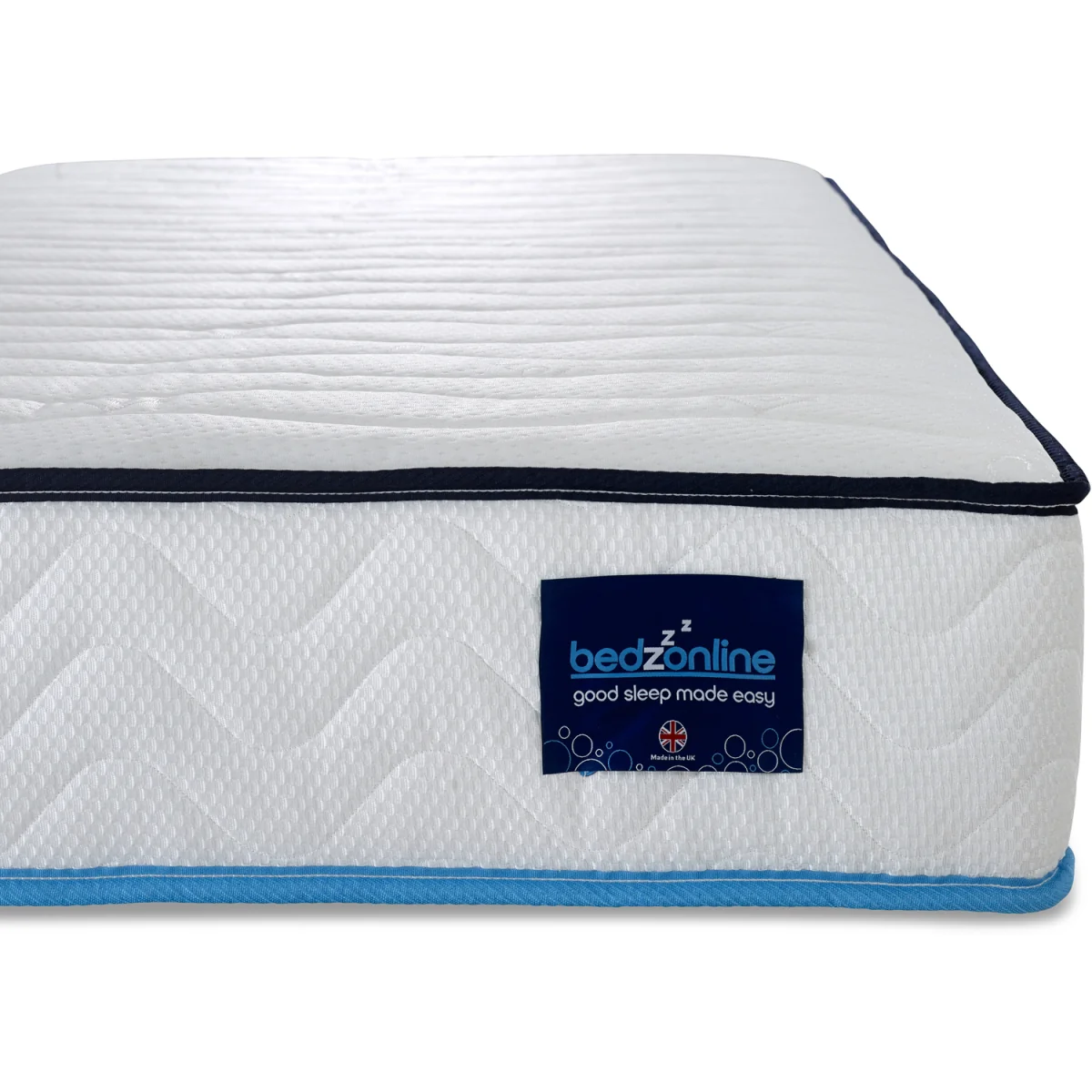 Bedzonline Ultra Cool Blue Hybrid Mattress - Massage Wave Foam & Open Coil Spring - White / Small Double – image 3