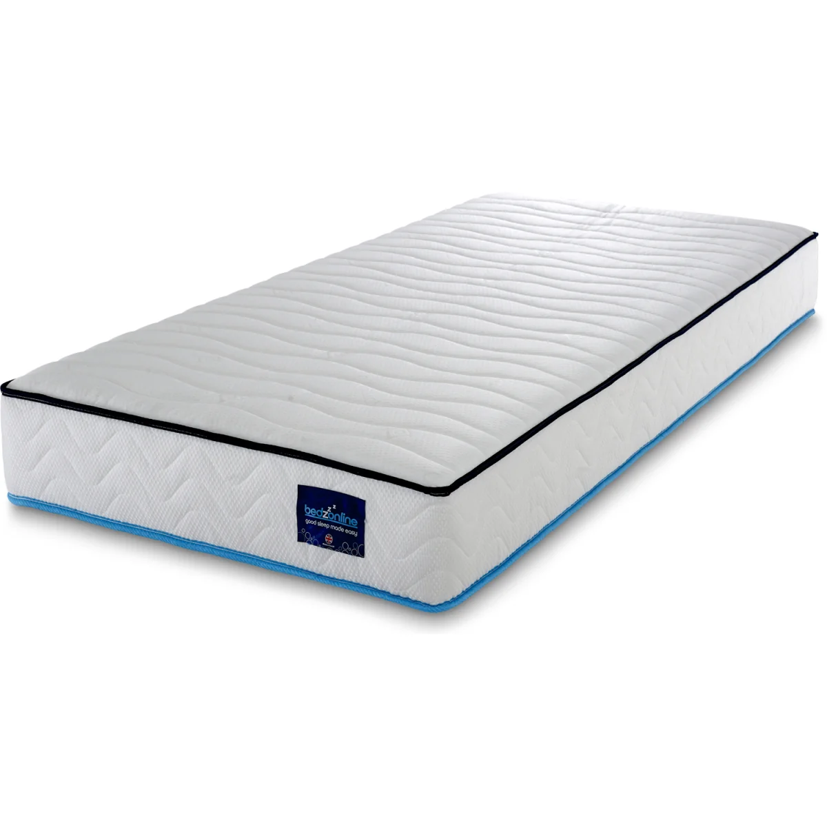 Bedzonline Ultra Cool Blue Hybrid Mattress - Massage Wave Foam & Open Coil Spring - White / Small Double – image 4