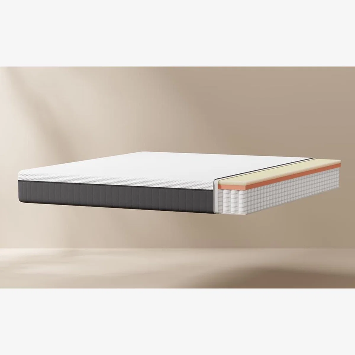 Emma Hybrid Original Mattress - White, Black / King