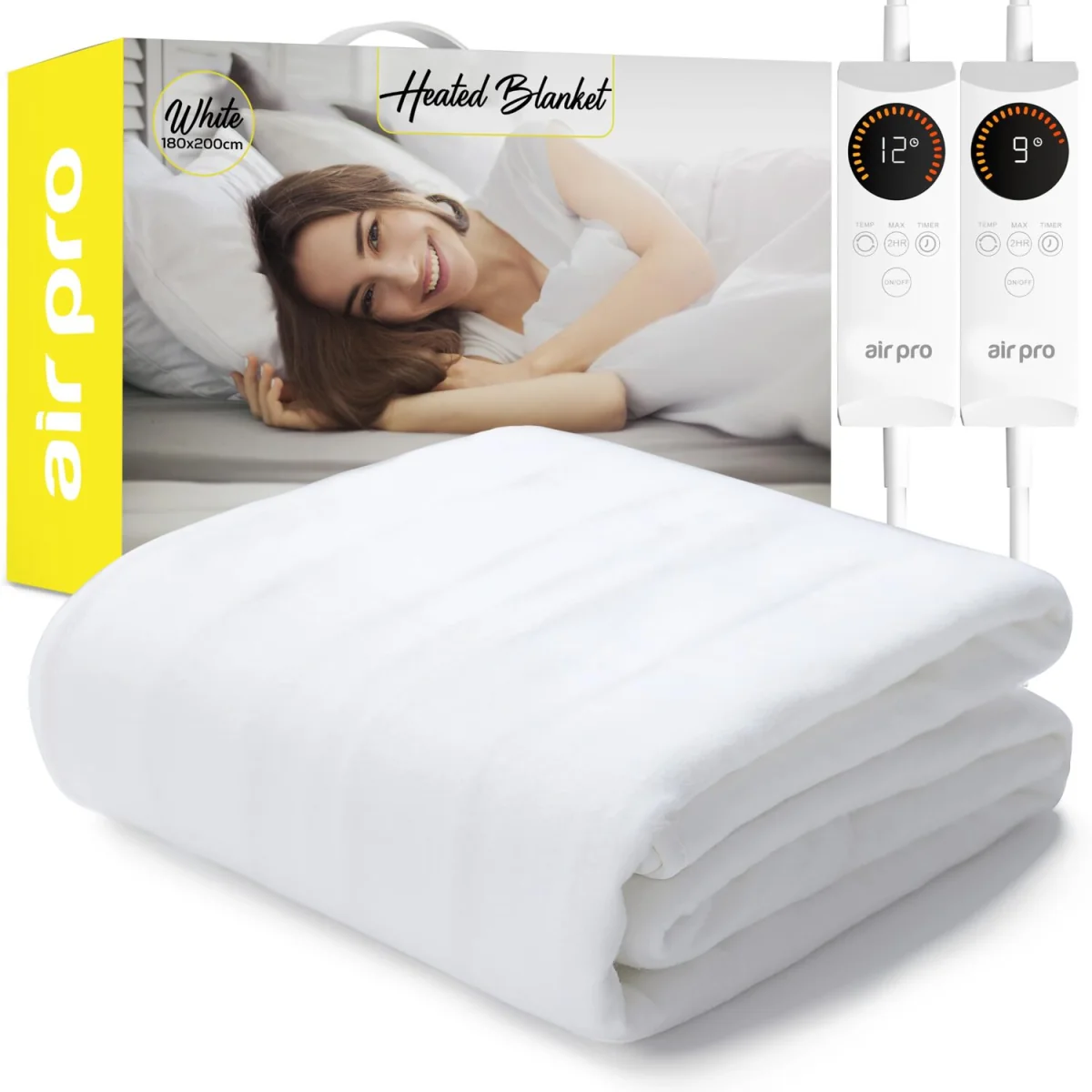 Air Pro Electric Blanket Fully Fitted Mattress Cover With Elastic Straps - Easy Fit Heated Blanket - White / Superking / 180cm – image 2