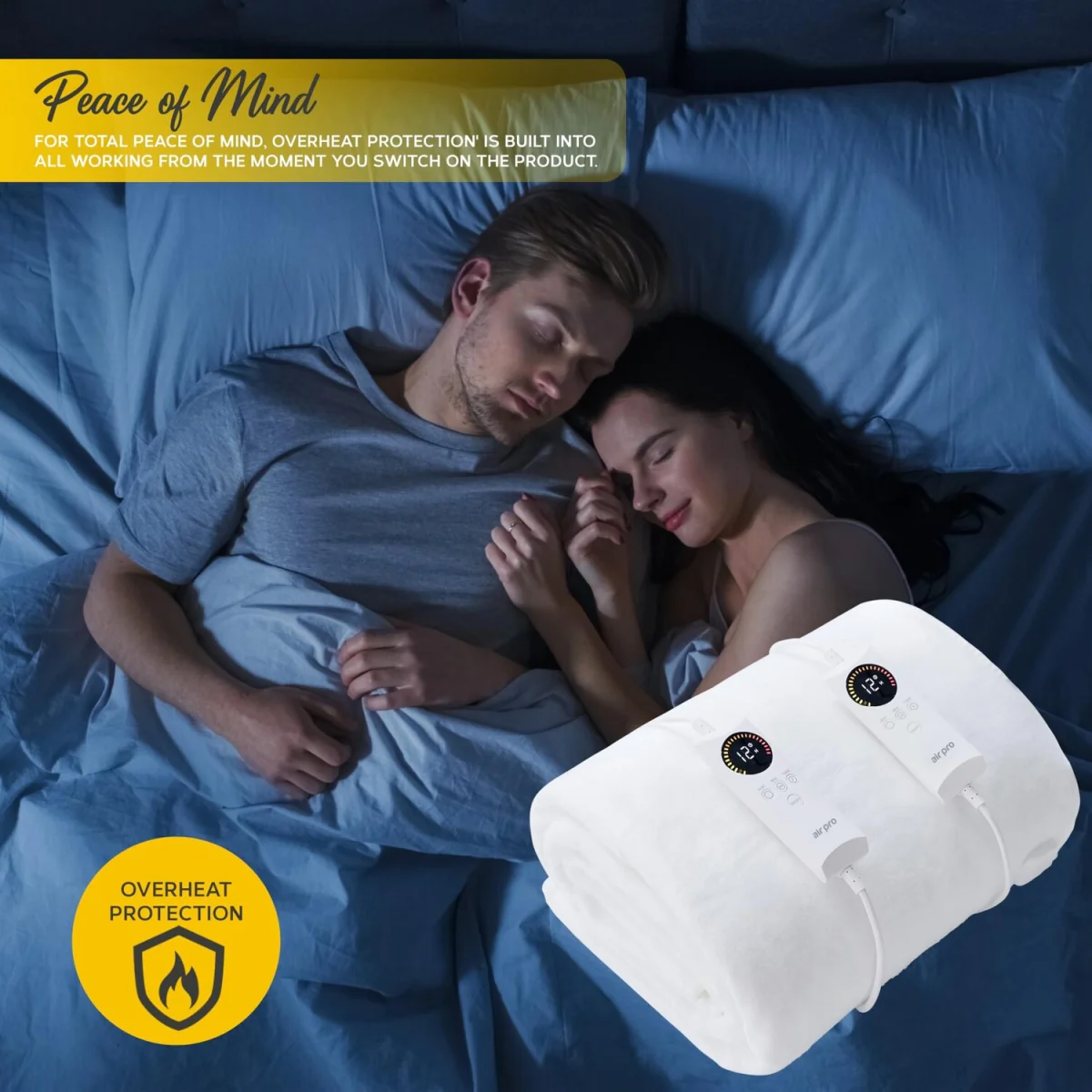 Air Pro Electric Blanket Fully Fitted Mattress Cover With Elastic Straps - Easy Fit Heated Blanket - White / Superking / 180cm – image 5