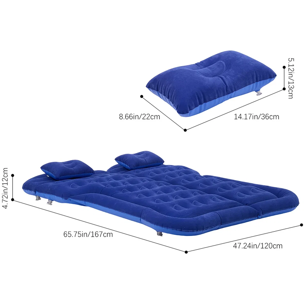 Breeins Inflatable Car Mattress with Pillows - Blue – image 2