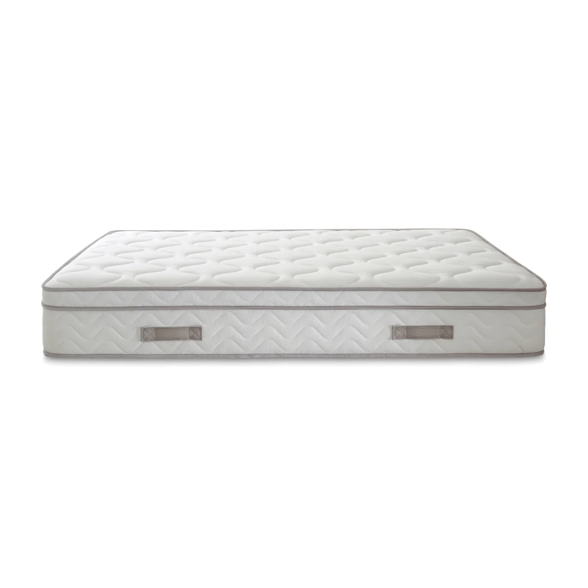 Bedzonline Wavy Knit Euro Top Hybrid Mattress, 7-Zone Pocket Springs - White / 150cm – image 1