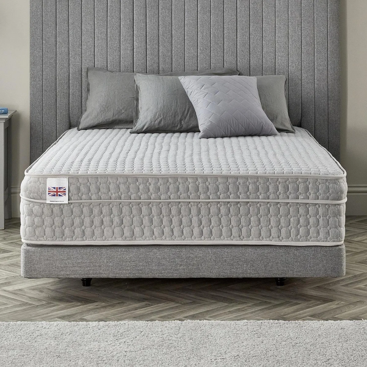 Medium Feel High Loft Bubble Pocket Sprung Mattress - Grey / Small Single
