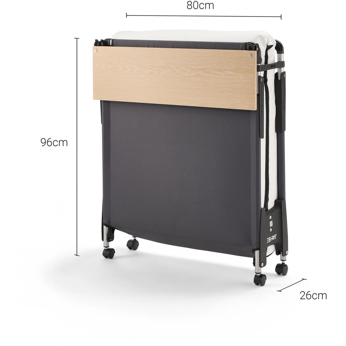 Jay-Be QM80 Quick Folding Bed with Memory Mattress, Single - Black – image 2