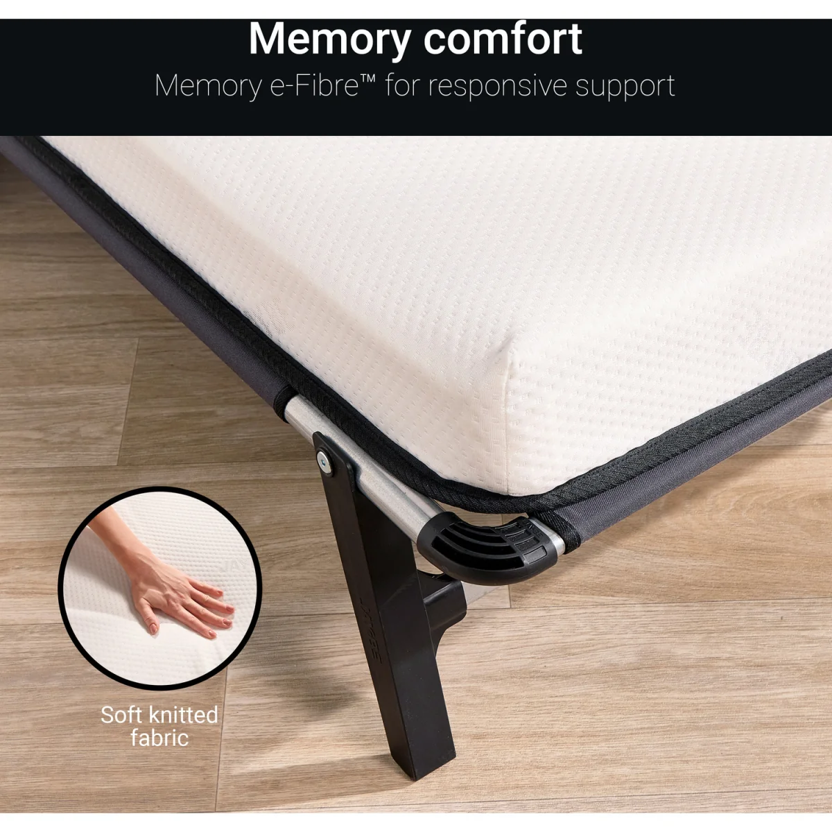 Jay-Be QM80 Quick Folding Bed with Memory Mattress, Single - Black – image 7