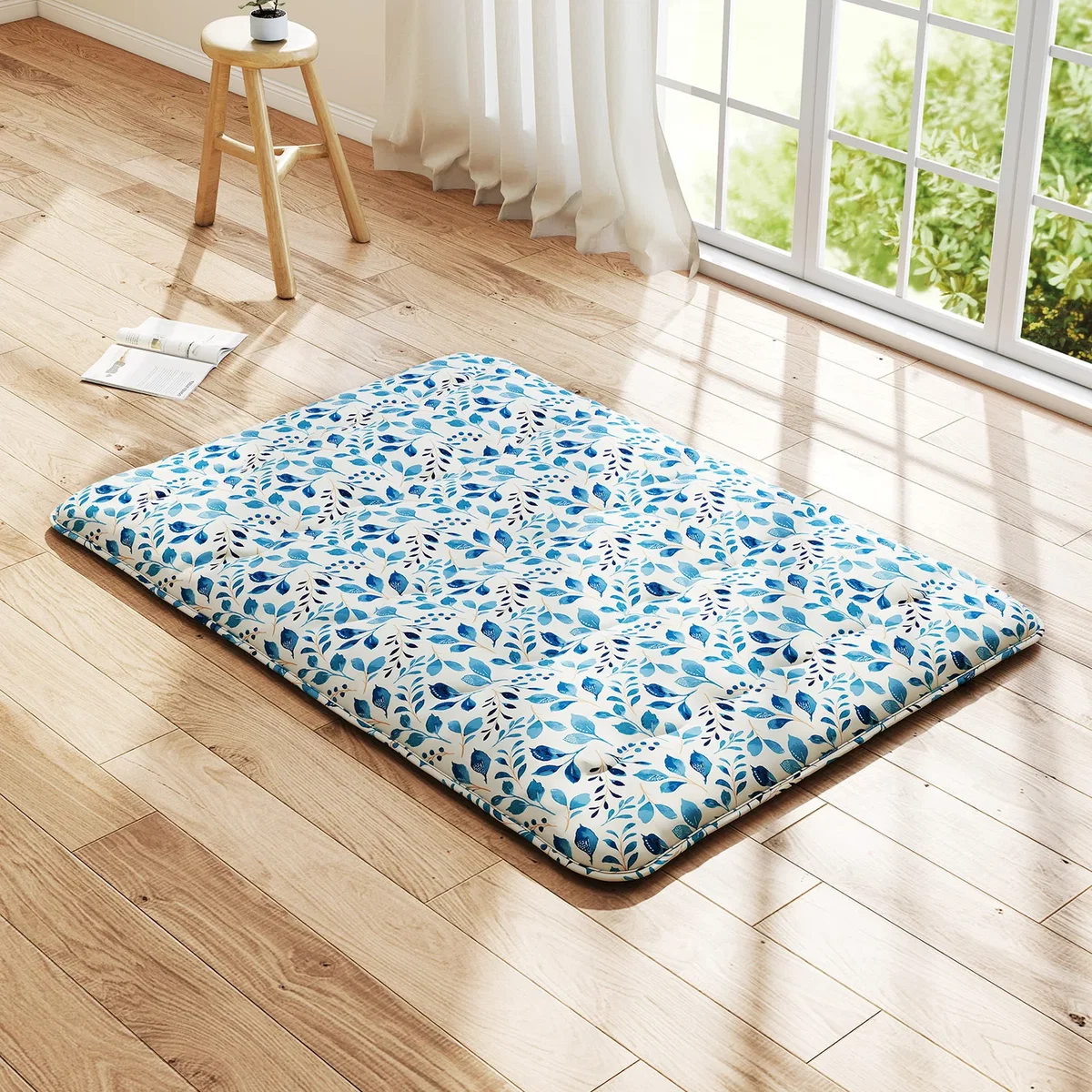 Costway Floor Roll up Mattress - Blue – image 10