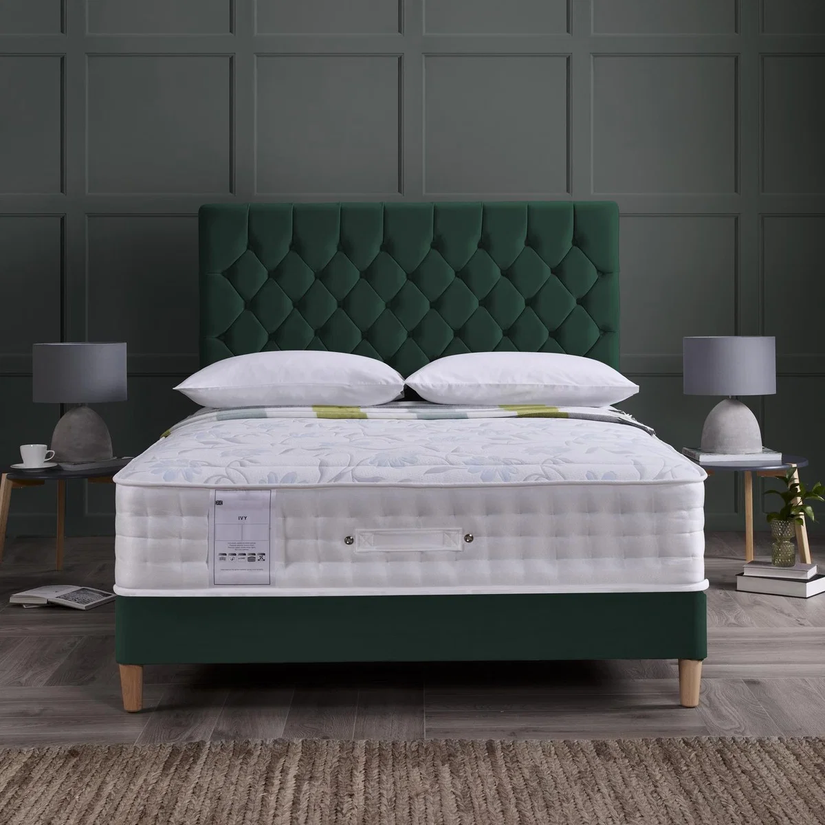 Ivy Pocket Sprung Memory Foam Mattress - White / Single