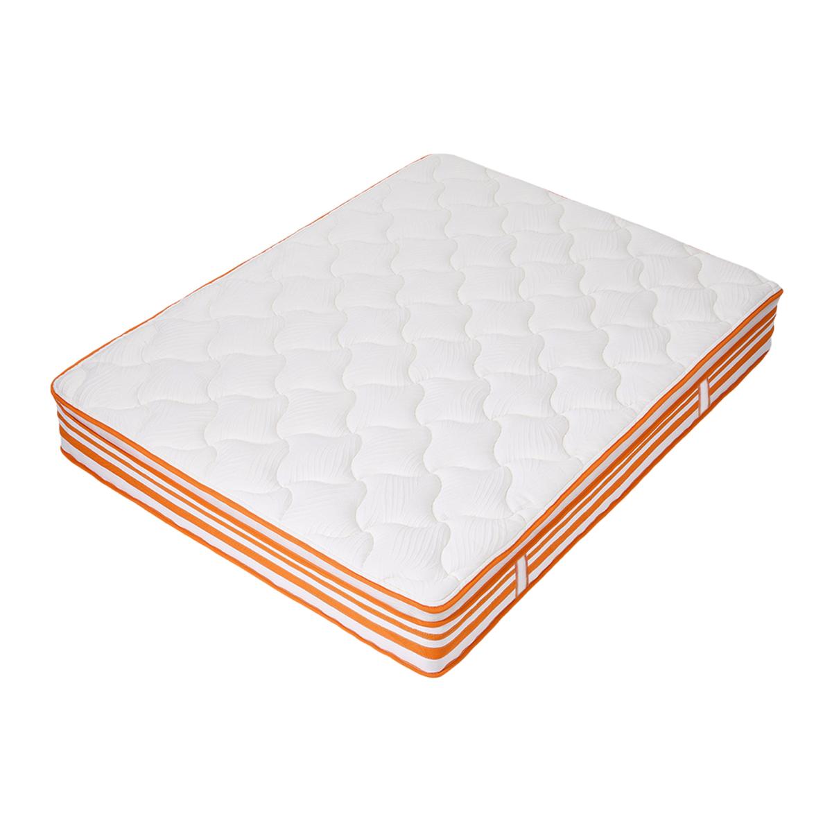 11Inch Mattress Wavy Foam Pocket Spring Hybrid Mattress - Orange & White / Double