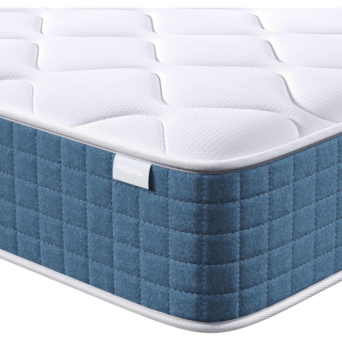 25cm Hybrid Pocket Sprung Single Bed Mattress - Blue