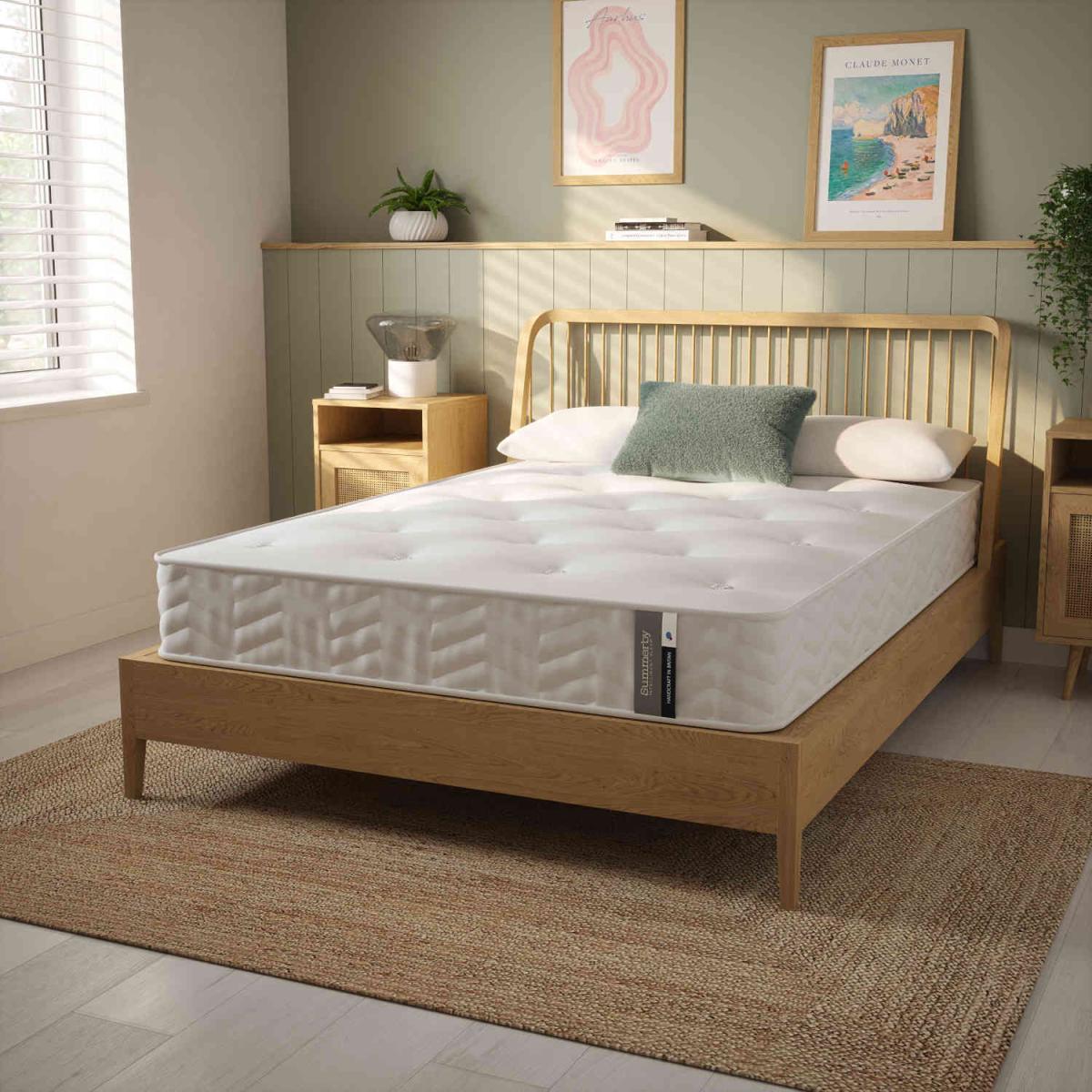 Egyptian Cotton and Eco-Comfort Spring Hybrid Mattress - White / Small Double