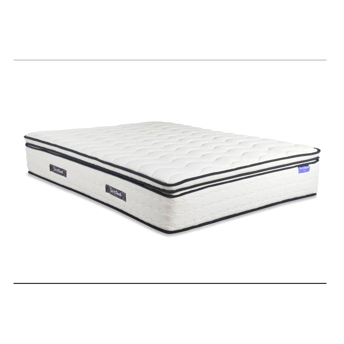 Space 2000 Pocket Memory Pillow Top Mattress - White, Black / Double