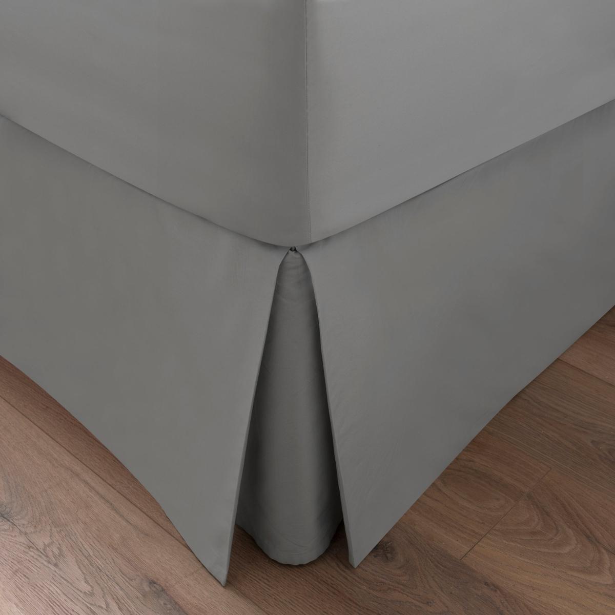 Dorma 300 Thread Count 100% Cotton Sateen Plain Silver Pleated Valance Silver – image 1