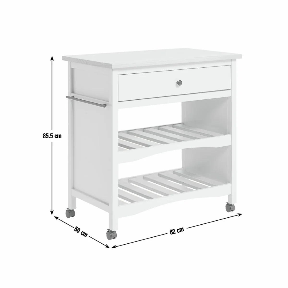 Habitat Bournemouth Solid Wood Kitchen Trolley - Beige – image 11