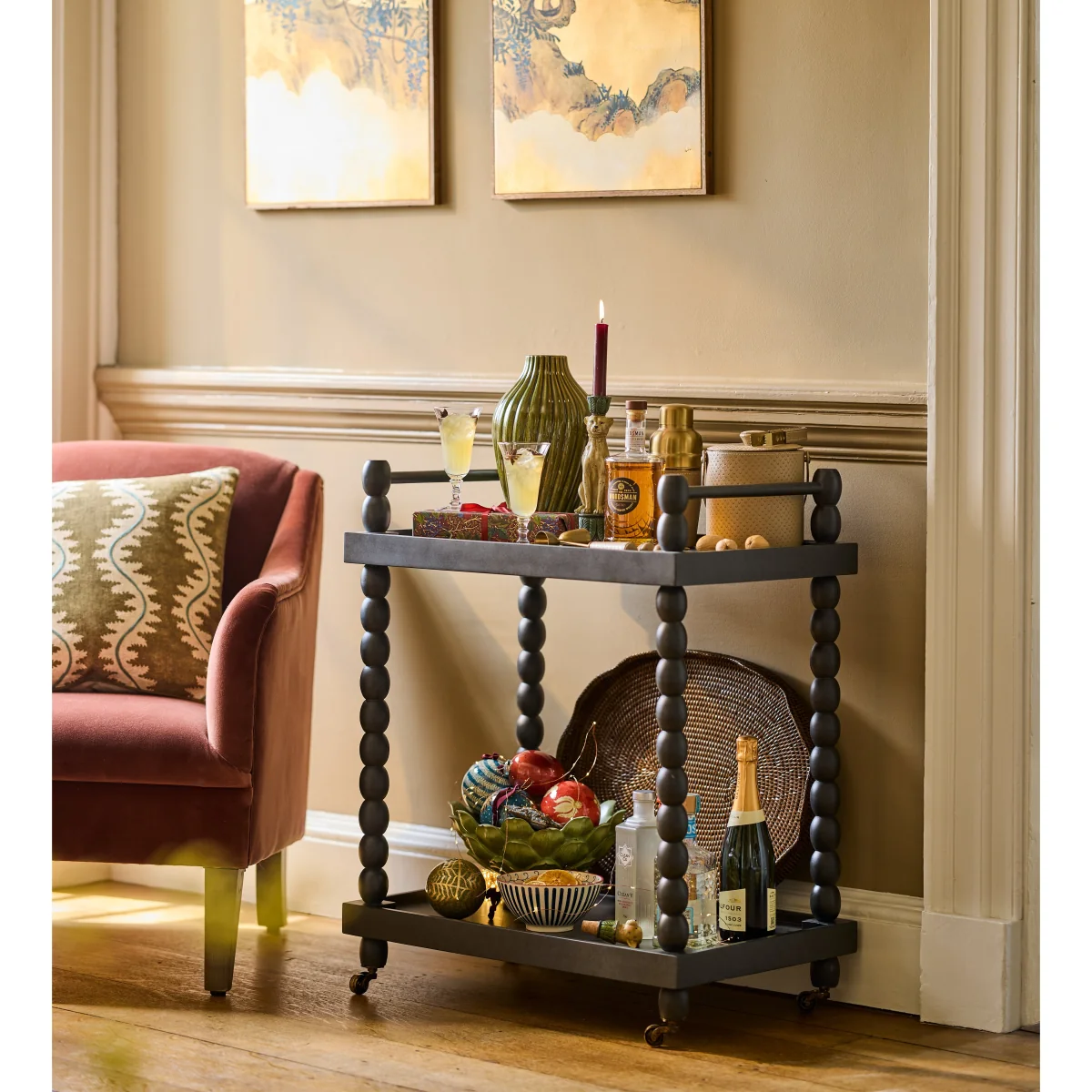 OKA, Kokum Bar Cart - Petrol, Bar Accessories – image 2