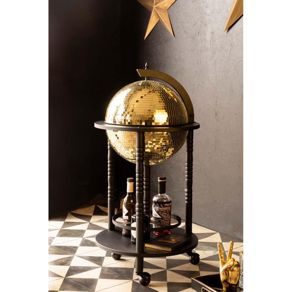 Black & Gold Disco Ball Drinks Trolley Cart – image 5
