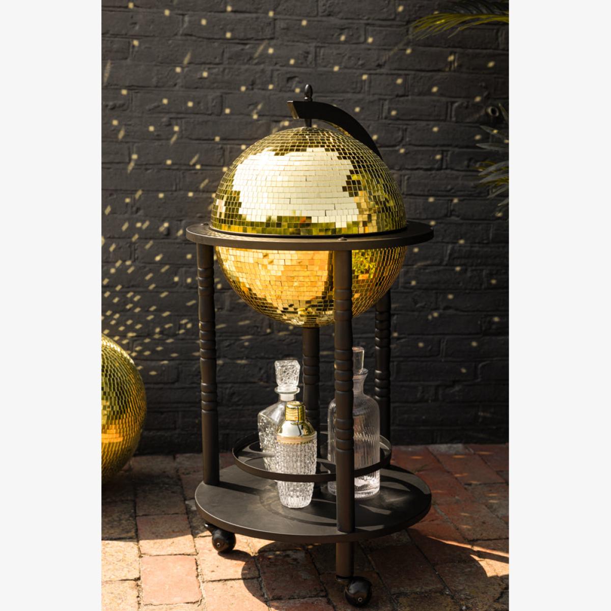 Black & Gold Disco Ball Drinks Trolley Cart – image 1
