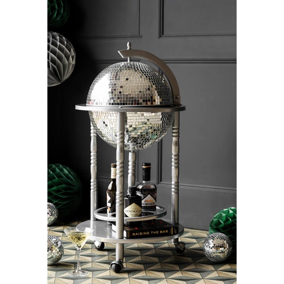 Silver Disco Ball Drinks Trolley Cart – image 2