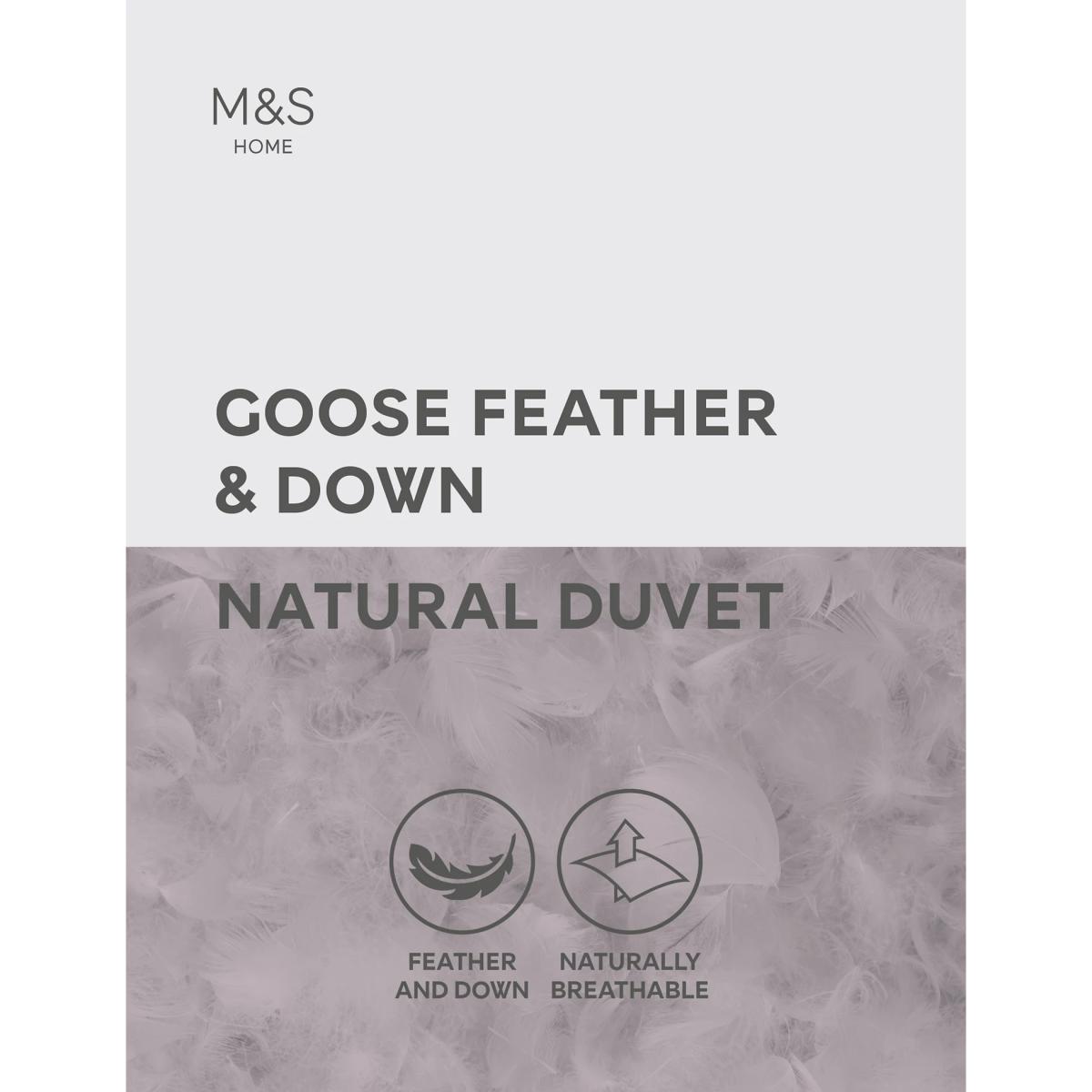 M&S Goose Feather & Down 15 Tog Duvet - 6FT - White, White – image 3