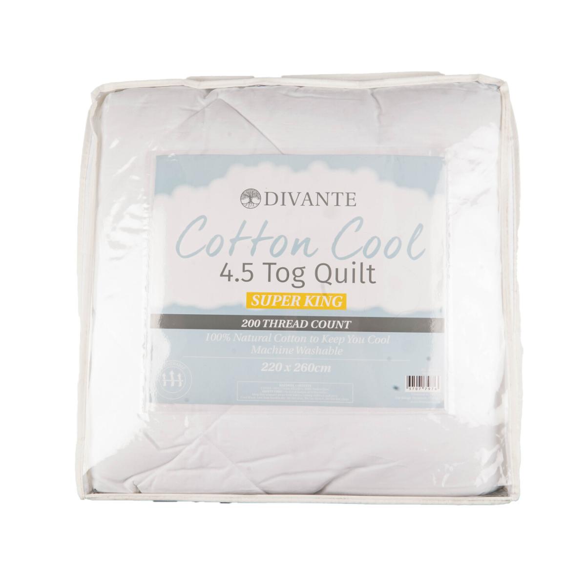 200 Thread Count Cotton Cool 4.5 Tog Quilt - Superking – image 2