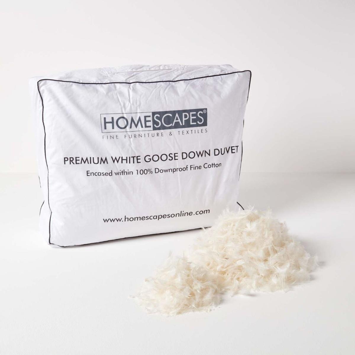 Homescapes Goose Down 15 Tog (4.5 plus 10.5 Tog) All Season Duvet - White / Super King size – image 2