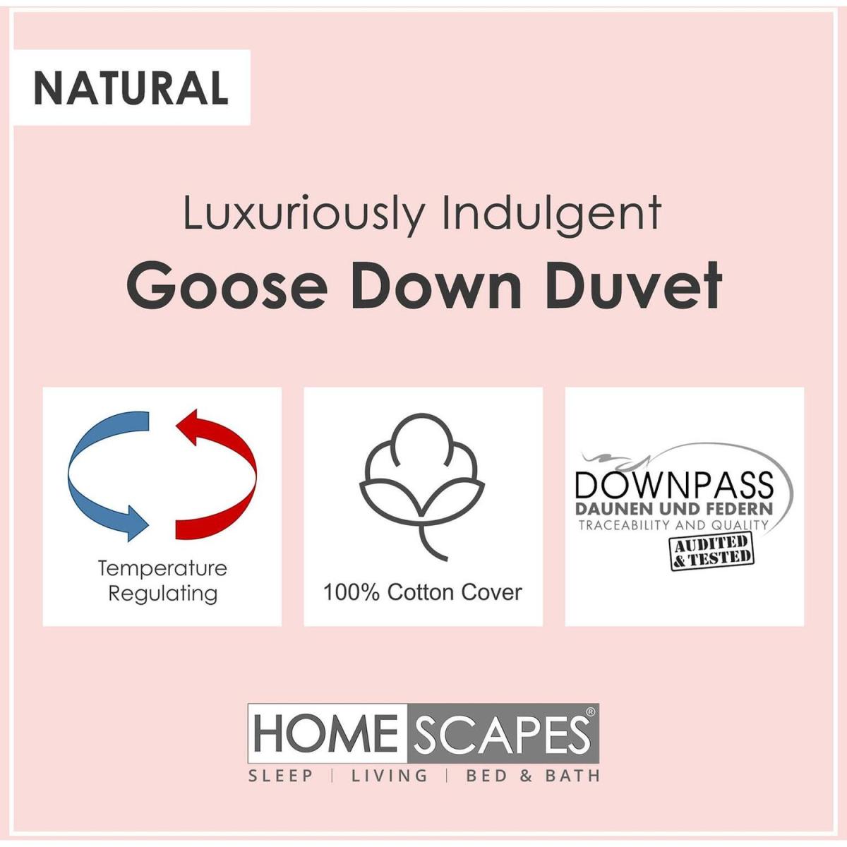Homescapes Goose Down 15 Tog (4.5 plus 10.5 Tog) All Season Duvet - White / Super King size – image 4