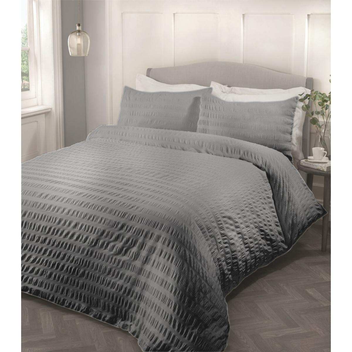 Seersucker Duvet Set - Black / Superking – image 13