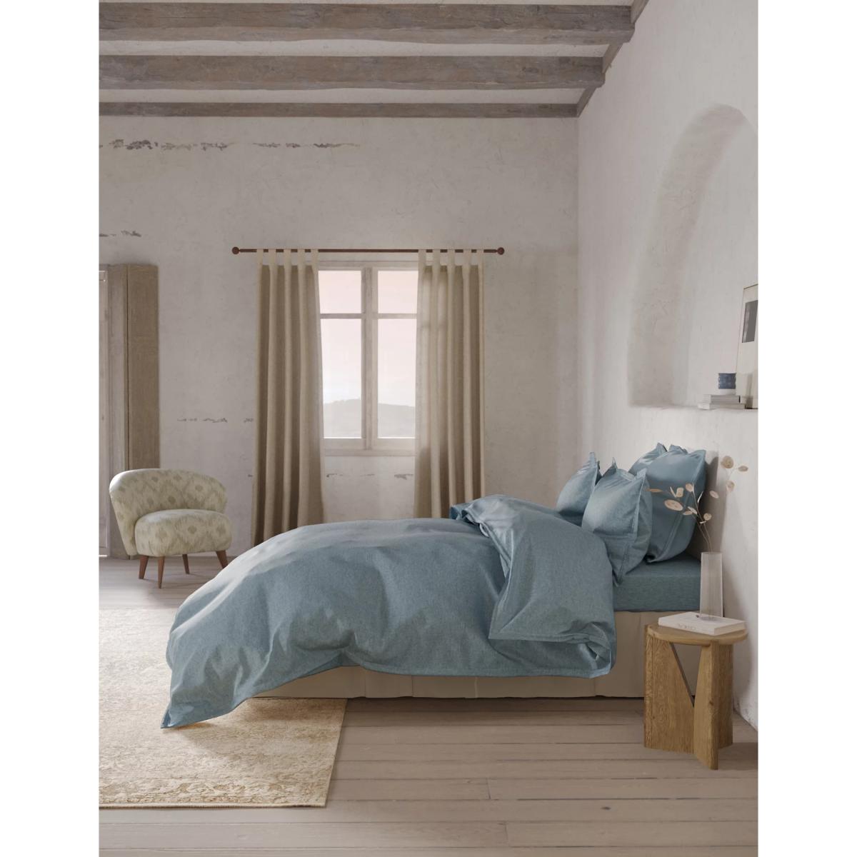 M&S X Fired Earth Pure Brushed Cotton Twill Deep Fitted Sheet - 5FT - Malm, Malm,Bamyan Blue,Charcoal,Garden Folly – image 3