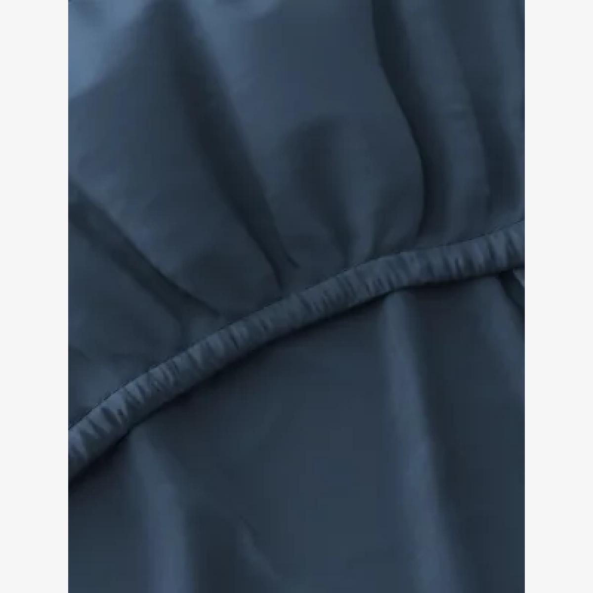 M&S Egyptian Cotton 400 Thread Count Extra Deep Fitted Sheet - 5FT - Navy, Navy – image 1