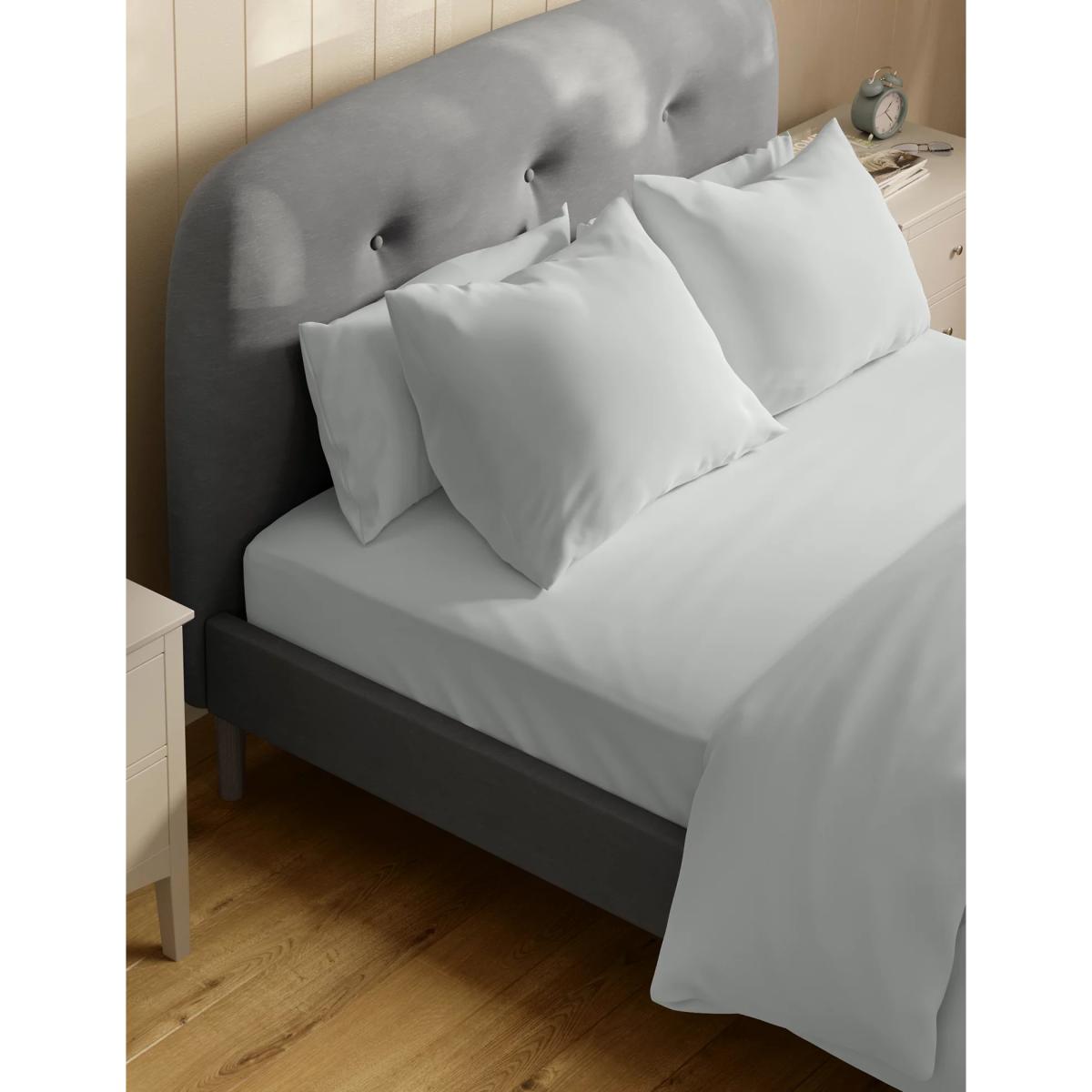 M&S Pure Cotton 180 Thread Count Deep Fitted Sheet - 5FT - Blush, Blush,Chambray,White,Cream,Ochre,Sage,Silver Grey – image 2