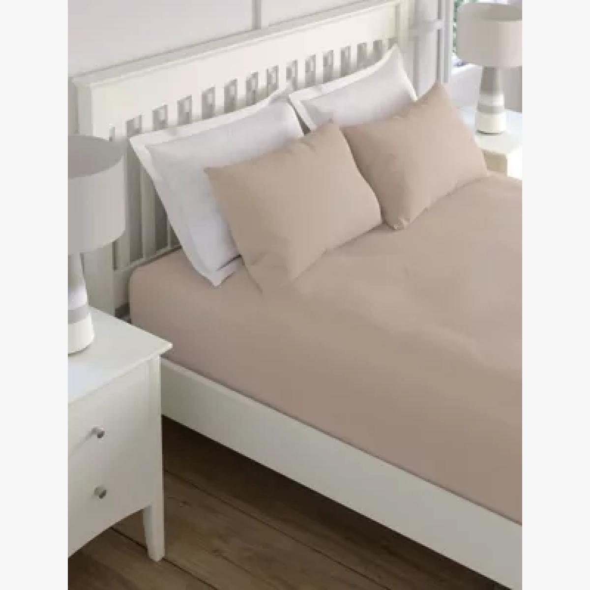 M&S Pure Cotton 180 Thread Count Deep Fitted Sheet - 5FT - Blush, Blush,Chambray,White,Cream,Ochre,Sage,Silver Grey – image 1