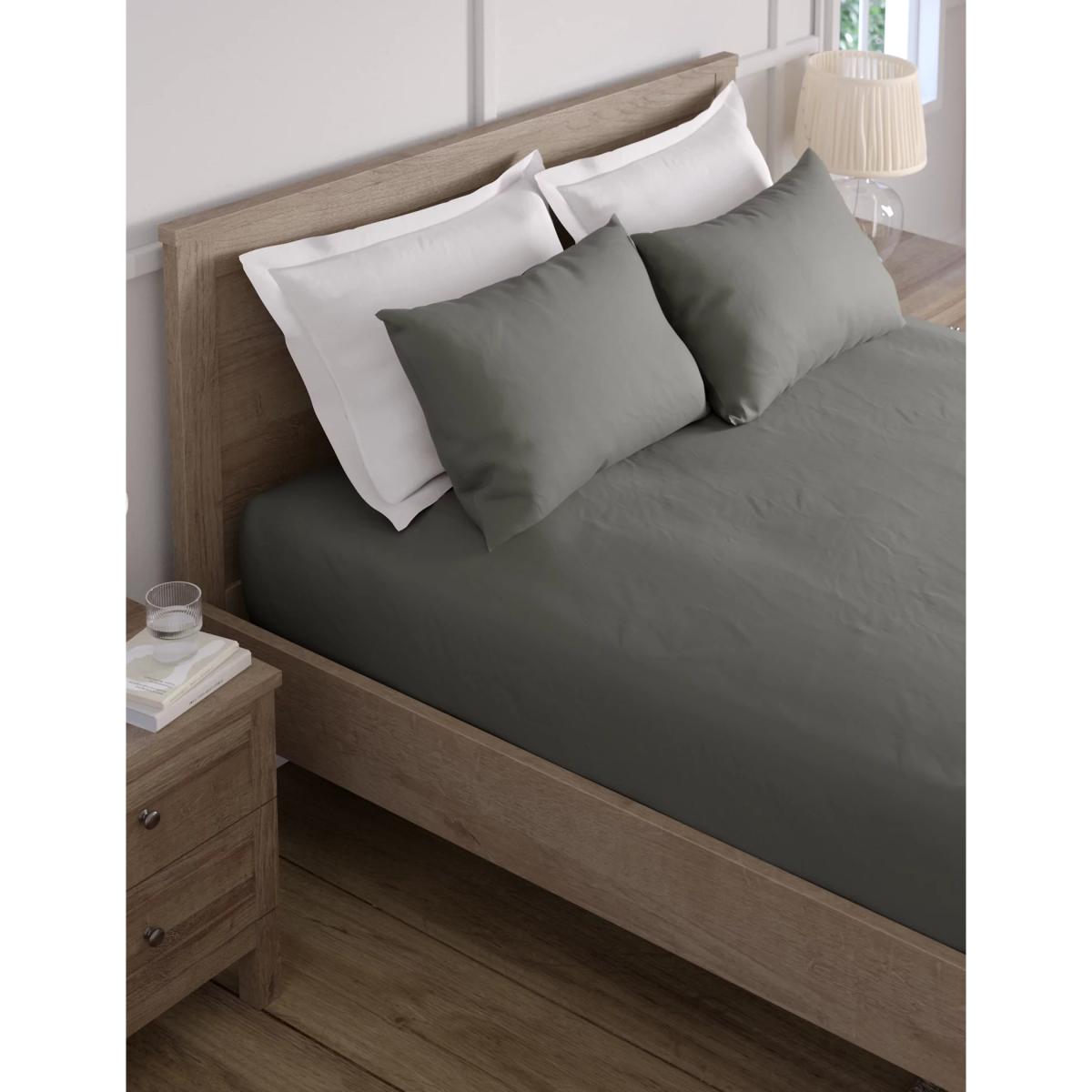 M&S Bamboo Extra Deep Fitted Sheet - 5FT - Cream, Cream,Mid Grey,White,Grey,Mid Blue,Mint,Stone – image 3