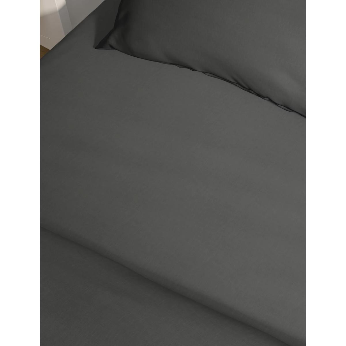M&S Cotton Rich Percale Fitted Sheet - 5FT - Dark Grey, Dark Grey – image 4