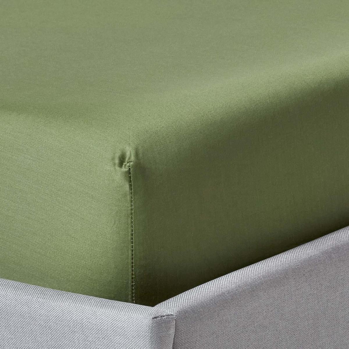 Organic Egyptian Cotton Extra Deep Fitted Sheet - Moss Green / King – image 1