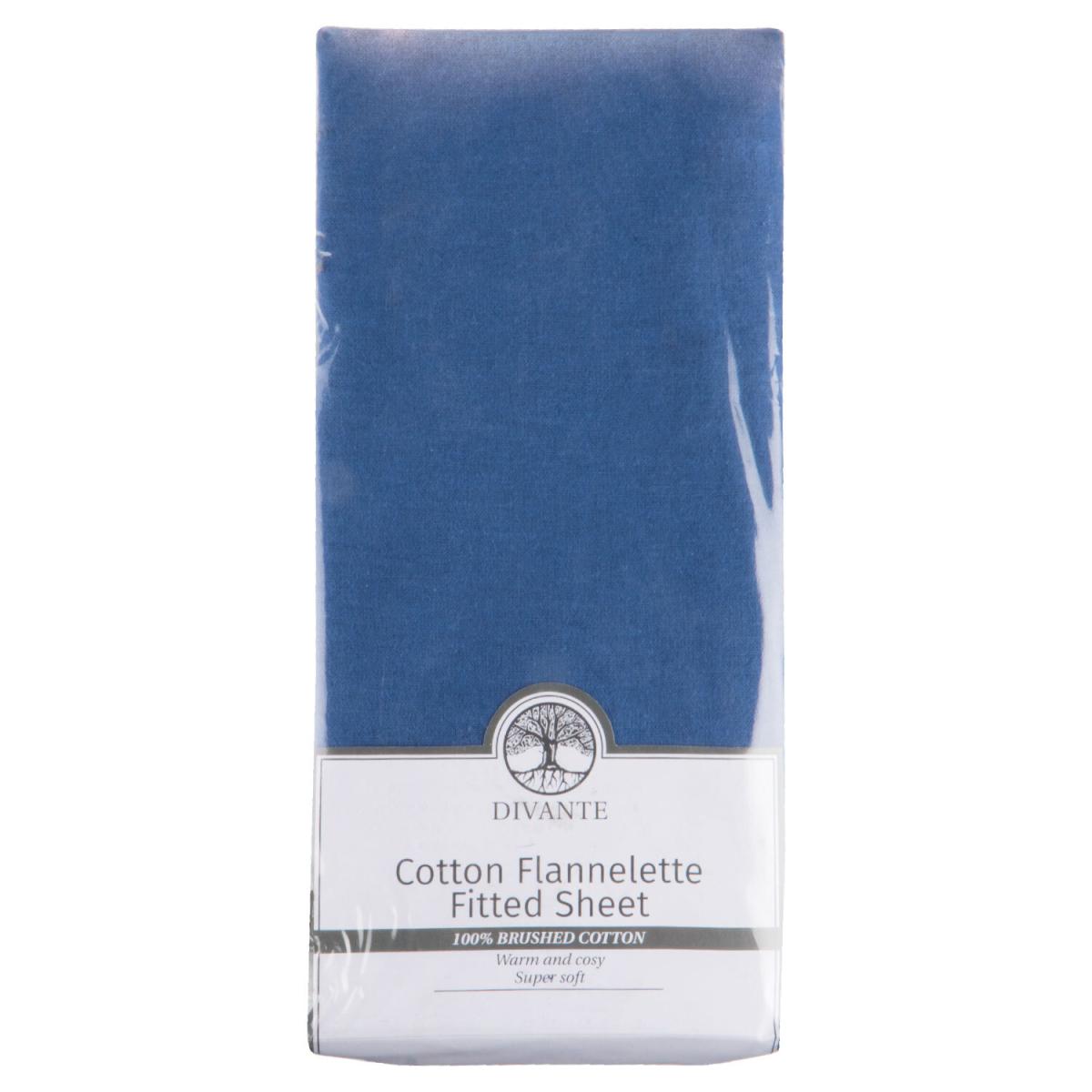 Flannelette Fitted Sheet - Blue / King – image 2