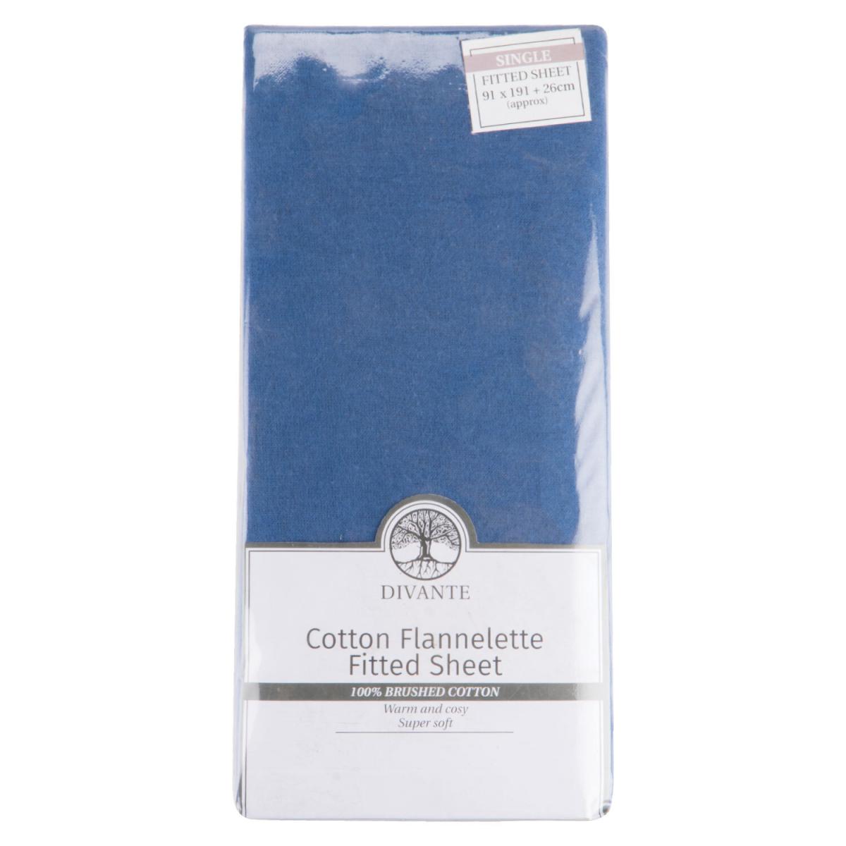 Flannelette Fitted Sheet - Blue / King – image 3