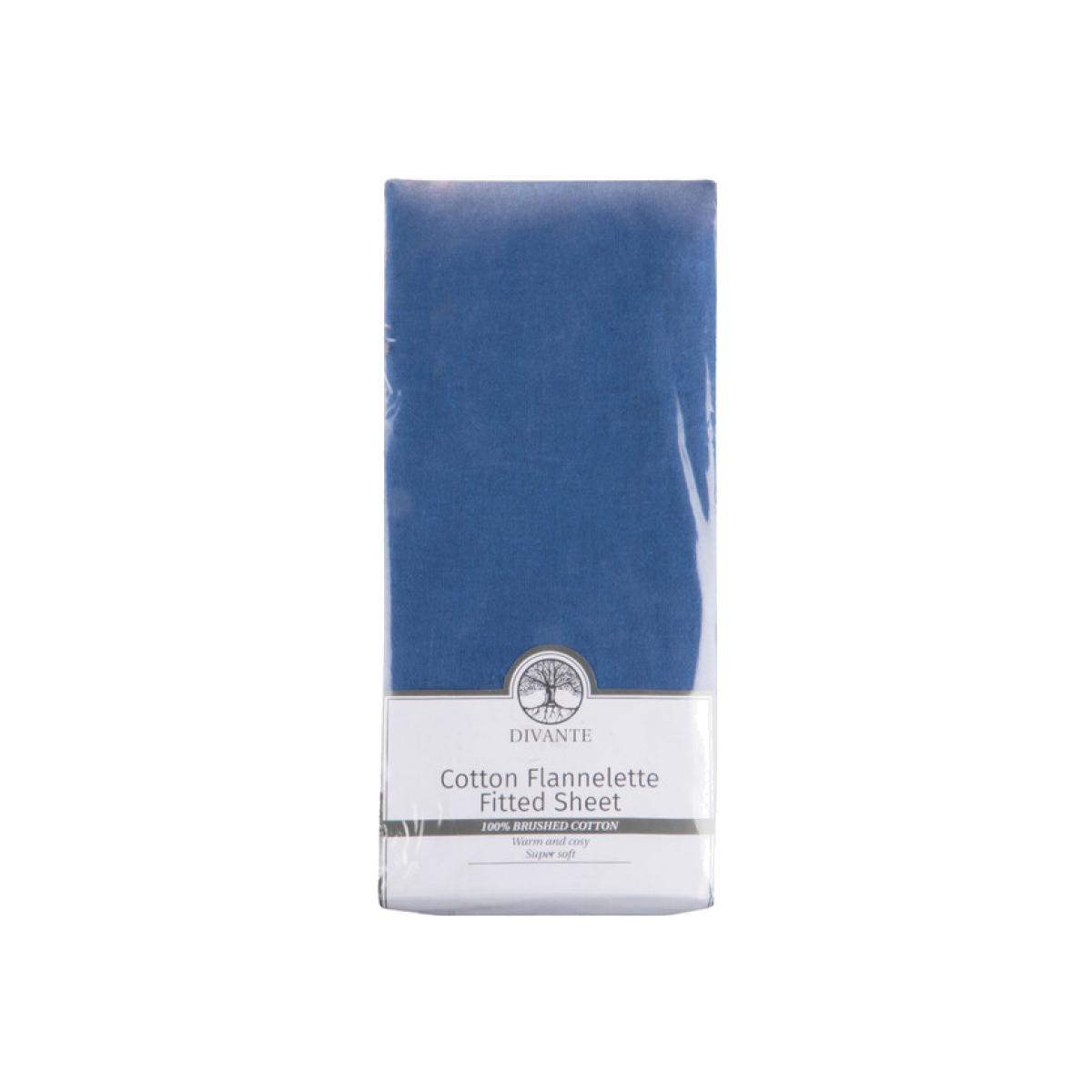 Flannelette Fitted Sheet - Blue / King – image 1