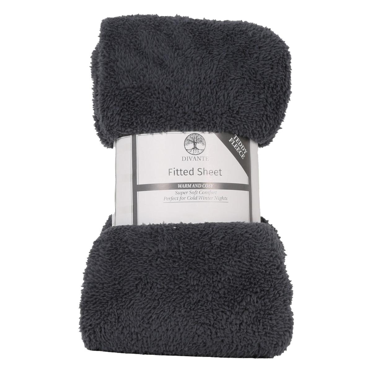 Teddy Fleece Fitted Sheet - Silver / King – image 5