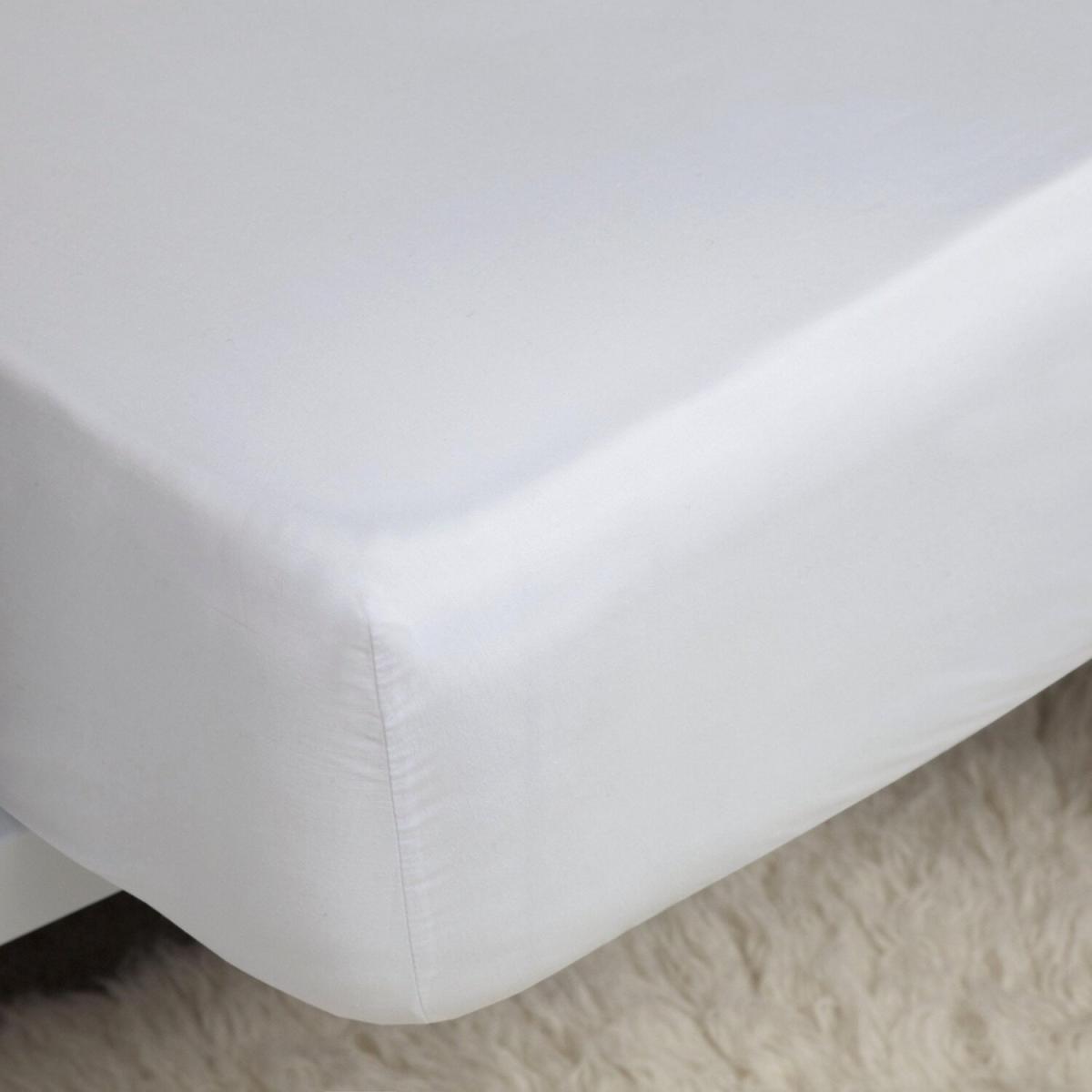200 Thread Count Cotton Percale Deep Fitted Sheet - BM122 - White / King – image 3