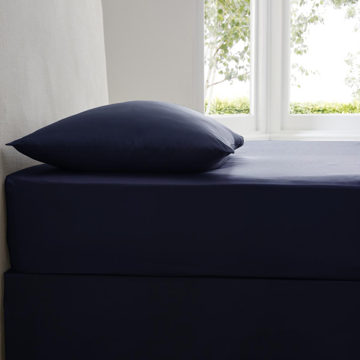 Plain Dyed Fitted Sheet - Blue / King – image 8