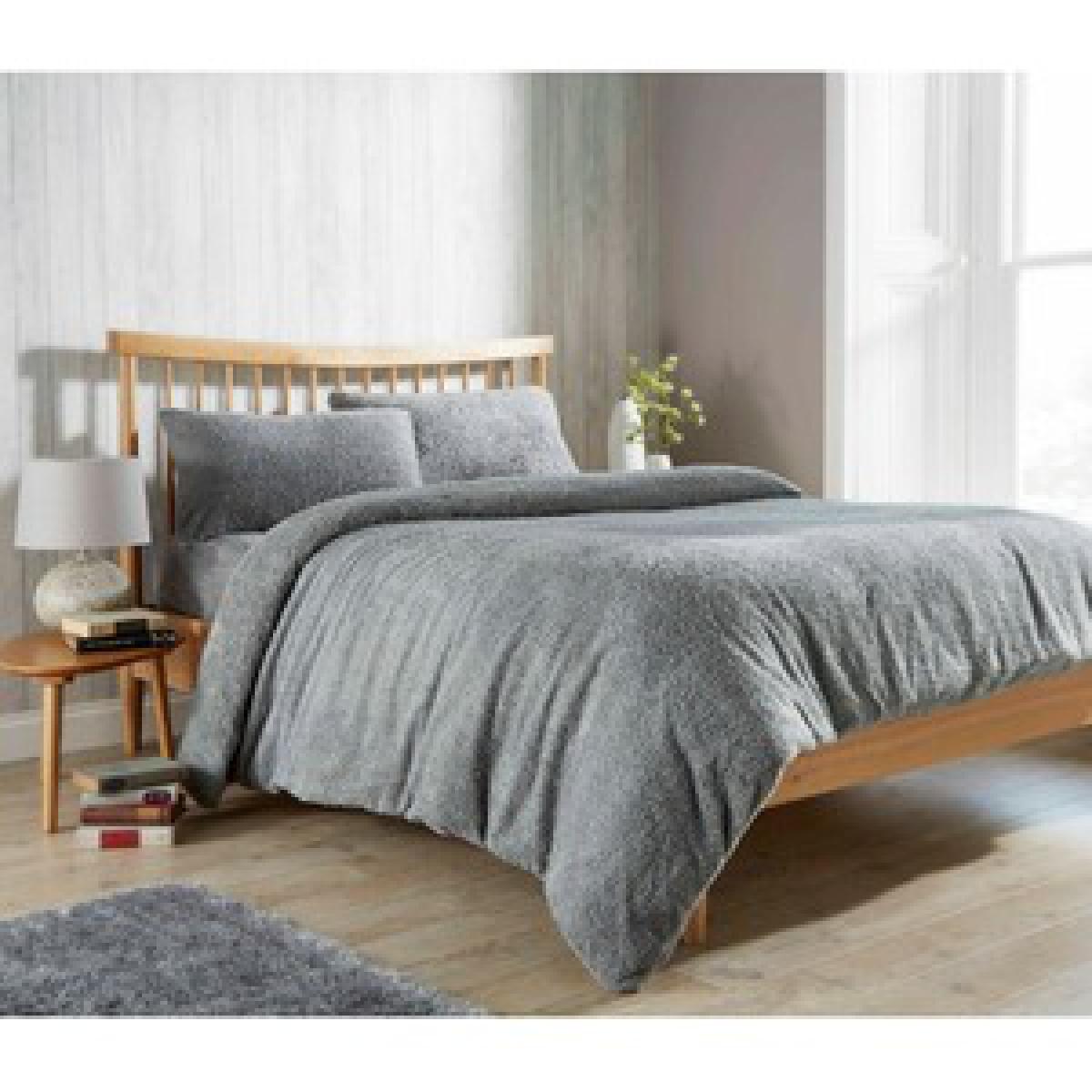 Teddy Fleece Duvet Set King - Aubergine – image 2