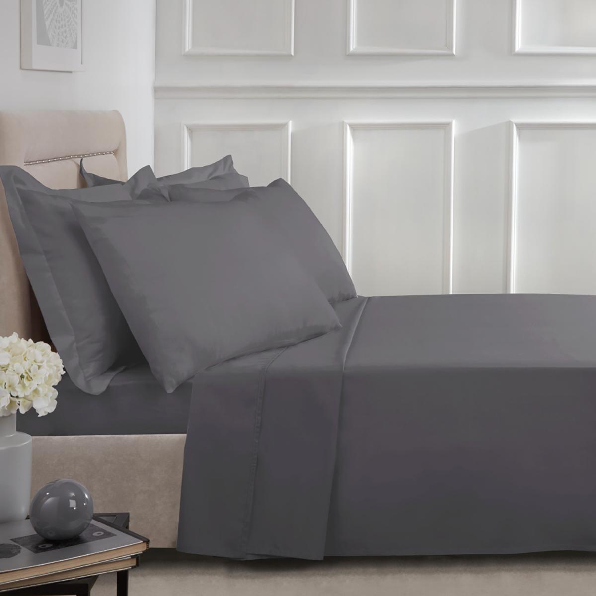 Polycotton Flat Sheet - Charcoal / King – image 1