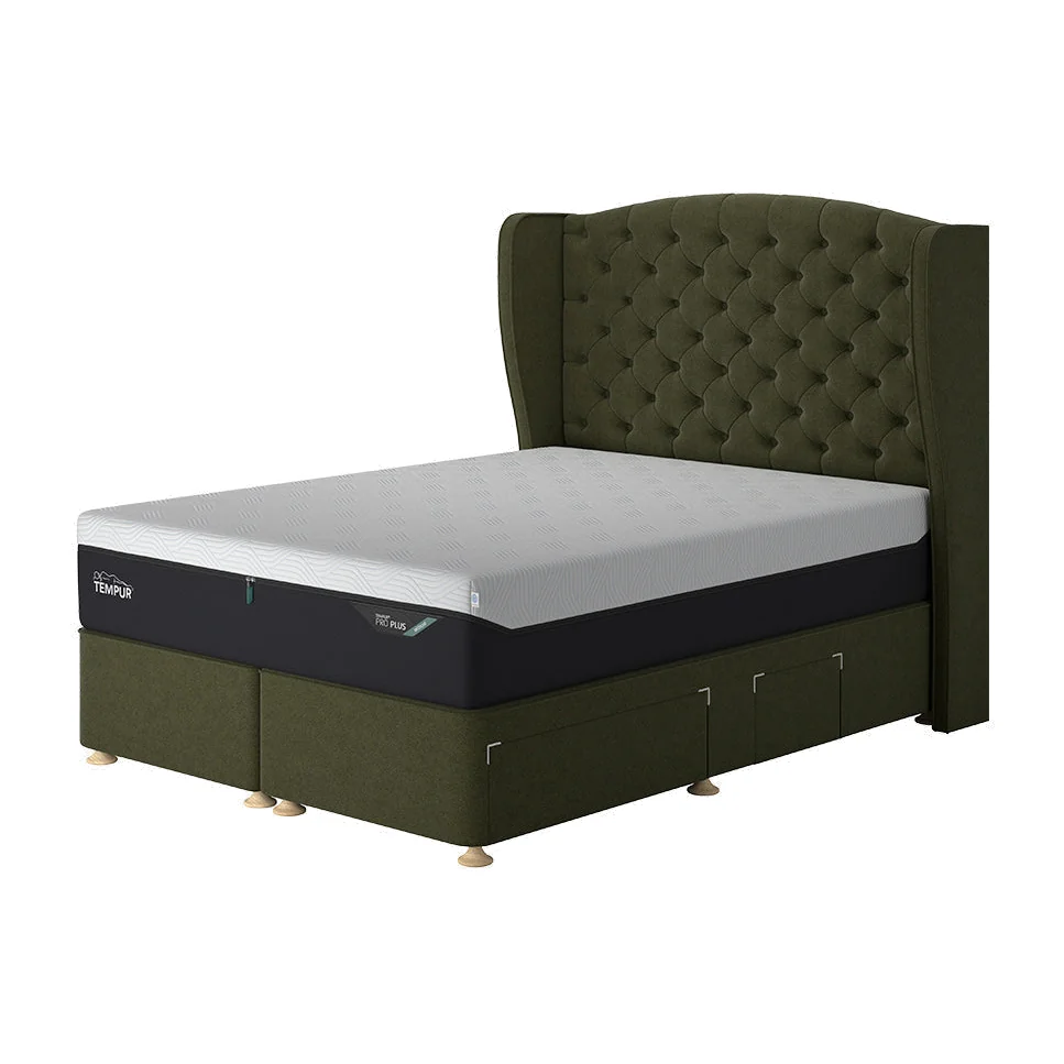 TEMPUR® Suffolk Divan with Drawers, Single / Light Grey