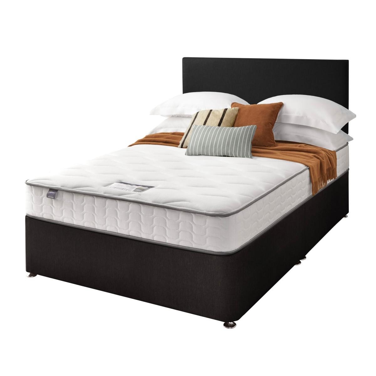 Return - Silentnight Divan Bed With Fabric Paris Headboard, Kingsize Ebony with No Drawers – image 2